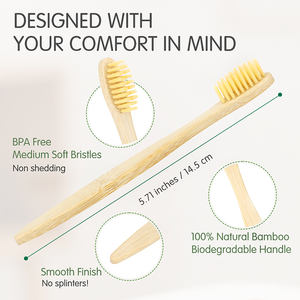 Muestra Gratuita de Cepillo de Dientes de Bambú 100% Orgánico para Niños, Brosse à <span class=keywords><strong>Dent</strong></span> Familiar con Cerdas Suaves, Marca Privada para Uso Doméstico Infantil - Product Image 2