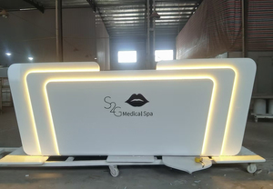 Độc Đáo Trắng Thanh Toán Truy Cập Tùy Chỉnh Thiết Kế Hiện Đại Văn Phòng Tiếp Tân Bàn Mỹ Phẩm Cửa Hàng Tiếp Nhận Truy Cập Cho Thẩm Mỹ Viện - Product Image 2