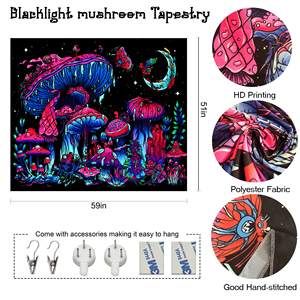 Lumière noire en forme <span class=keywords><strong>de</strong></span> champignon, luminaire <span class=keywords><strong>de</strong></span> nuit, luminaire <span class=keywords><strong>de</strong></span> rêve, plante UV active, lumière noire, lune, papillon, vente en gros - Product Image 6