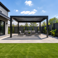 Pergola extérieure en aluminium imperméable sur mesure, gazebo à toit à lames motorisées pour jardin, ombrage extérieur en métal et protection contre la pluie