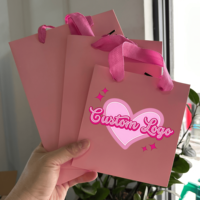 Sac de shopping en papier cartonné épais personnalisé avec logo, de luxe, blanc, rose, noir, pour l'emballage de cosmétiques