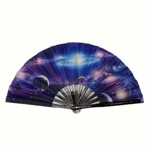 Abanico de Mano Portátil de Bambú, Ecológico, Estilo Artesanal Decorativo, con Plástico Resistente, Adornado con un Modelo de Ángel Antiguo, Publicitario - Product Image 2