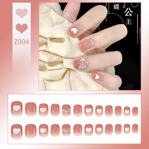 Nouveauté 2026 <span class=keywords><strong>Faux</strong></span> Ongles à Presser <span class=keywords><strong>de</strong></span> Luxe Faits Main, Design Papillon et Diamant, Formes Longues, Cercueil, Amande, Carrées, en ABS, 24 Pièces avec Colle à Ongles - Product Image 3