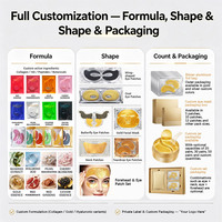 Masques Contour des Yeux Hydrogel Beauté Personnalisés en Or 24K pour Soin Coréen à la Vitamine C et au Collagène, pour Éclaircir les Cernes