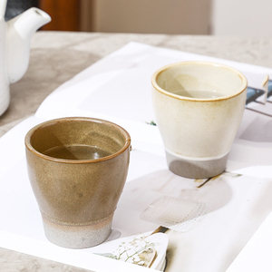 Japanese Style Pottery Tea Cup Stoneware Coffee Cup Retro Clay Cups - Product Image 4