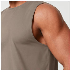 <span class=keywords><strong>Débardeur</strong></span> sans manches pour hommes athlétisme Yoga Fitness solide respirant évacuant l'humidité course à pied plaine entraînement Gym basket-ball débardeurs pour hommes - Product Image 6