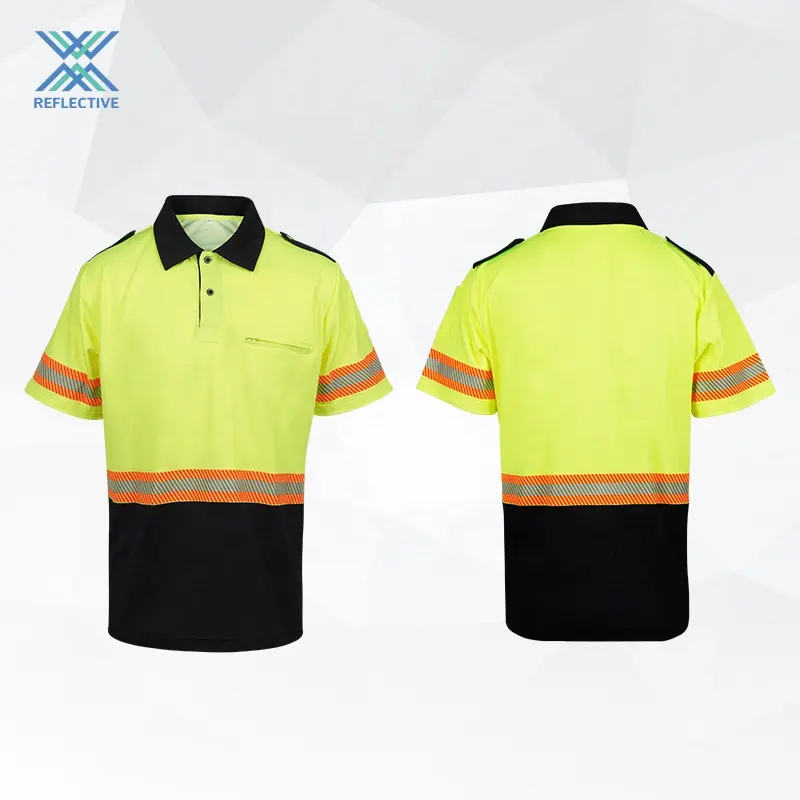 Lx Nieuwe Stijl Hi Vis Veiligheid Polo T Shirt Reflecterende Veiligheid Polo Shirt Met Korte Mouwen Voor Man