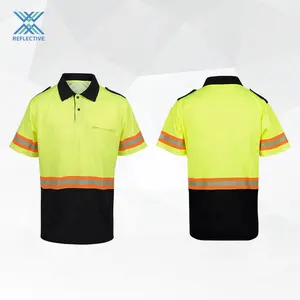 LX New Style Hi Vis Safety Polo T Shirt Reflective Safety Polo Shirt Short-Sleeved For Man