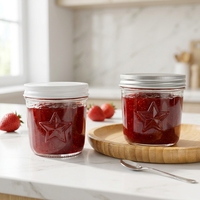Pot en verre esthétique de luxe pour emballage de soins de la peau, pot à crème en verre transparent avec couvercle en bois, intérieur minimaliste et épuré