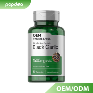 Complément alimentaire personnalisé à base d'extrait de peptide de riz et d'<span class=keywords><strong>ail</strong></span> <span class=keywords><strong>noir</strong></span> pour adultes |   Extrait fermenté |   Capsules sans OGM, sans gluten, inodores - Product Image 1