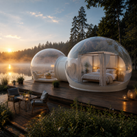 Tente bulle transparente gonflable d'extérieur avec structure en PVC pour observation des étoiles, idéale pour le camping, les événements et la décoration intérieure.