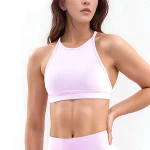 NCLAGEN a collo alto senza schienale reggiseno sportivo senza cuciture Fitness palestra canottiera anteriore con spalline a croce alla moda Push-Up allenamento sportivo - Product Image 1
