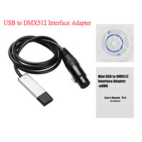 Adaptador de Interfaz USB a DMX RS485 Convertidor Serial 3PIN XLR LED DMX512 Software PC a Control de Iluminación de Escenario Cable Atenuador
