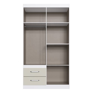 Armoire moderne Decibel DB-RP3420 BC ESSENTIAL 4 portes 2 tiroirs Meuble de chambre à coucher en aggloméré Blanc/Cristalo - Product Image 4