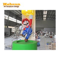 Großhandel Outdoor Cartoon Arbeiter Charakter Lebensgroße Fiberglas Superheld Mario Statue Bunte Handgefertigte Weihnachts- und Halloween-Dekoration