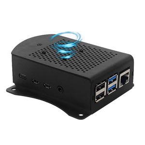 Raspberry <span class=keywords><strong>Pi</strong></span> 4 Carcasa de aleación de aluminio Soporte colgante negro Caja de metal con ventilador de refrigeración opcional para Raspberry <span class=keywords><strong>PI</strong></span> 4 Modelo B - Product Image 1