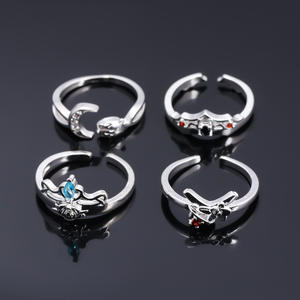 แหวนคอสเพลย์ตัวการ์ตูนสำหรับสุนัขแหวนโลหะอัลลอยปรับได้ของขวัญ - Product Image 4