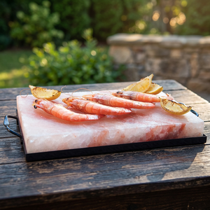 Bloque de Sal Cristalina en Oferta, Losas de Sal Natural, Azulejos Rosados, Sal del Himalaya para Cocinar con Soporte Metálico 30*20*5cm - Product Image 1