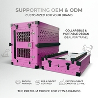 Cage à chien portable en aluminium, pliable, durable, détachable, pour animaux de compagnie de plusieurs tailles, facile à nettoyer