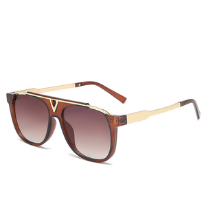 Gafas de sol SPUKA 2157 <span class=keywords><strong>estilo</strong></span> <span class=keywords><strong>aviador</strong></span> con acento metálico en forma de V, <span class=keywords><strong>lentes</strong></span> degradados, protección UV400, logotipo personalizado, lunettes, gafas - Product Image 5