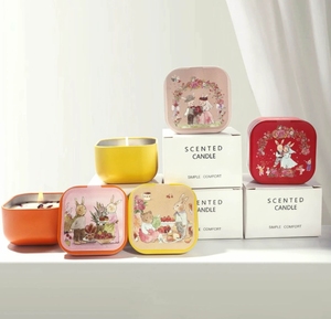 Đầy Màu sắc đường Cube thỏ jar thơm nến bán buôn quà tặng cao cấp quà lưu niệm tin có thể thơm nến - Product Image 3