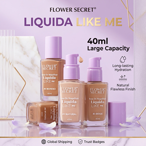 <span class=keywords><strong>Fond</strong></span> <span class=keywords><strong>de</strong></span> <span class=keywords><strong>teint</strong></span> liquide lumineux 6 couleurs Flower Secret Self-Love Natural <span class=keywords><strong>Skin</strong></span> 35ml. Anti-ternissement longue durée 12 heures. Teinte Inclusive - Product Image 2