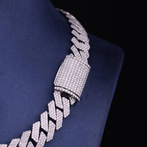 Passes Standard Diamond Testers 16mm 3 Rows Vvs Iced <b>Cuban</b> <b>Chain</b> 925 Sterling <b>Silver</b> Dazzling <b>Cuban</b> <b>Link</b> <b>Chain</b> - Product Image 3