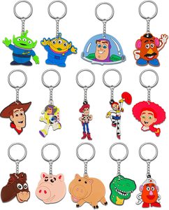 Nueva llegada al por mayor PVC goma mosquetón llaveros logotipo personalizado impresión UV lindo dibujos animados <span class=keywords><strong>Anime</strong></span> estilo promoción regalos - Product Image 1