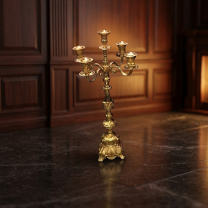 Candélabre antique en nickel plaqué, fait main, pour les mariages, la décoration de la maison - Product Image 3