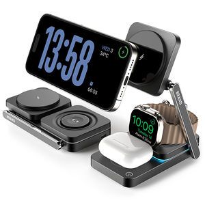 人気商品 トップ<span class=keywords><strong>20</strong></span> ベストセラー 2025年 ポータブル 折りたたみ式 3in1 三つ折り 磁気ワイヤレス充電器 - Product Image 3