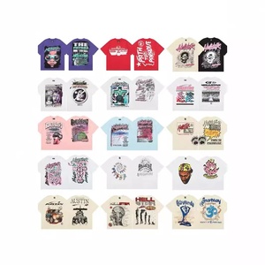 Nuova T-shirt Estiva da Uomo in Puro Cotone a Doppio Filato con Stampa Lettere Serie Hell <span class=keywords><strong>Star</strong></span>, Stile American Vintage, Vestibilità Larga a Maniche Corte - Product Image 2