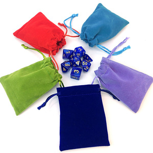 Juegos de dados poliédricos de 7 colores dobles con bolsas para juegos de mesa DND RPG D4 D6 D8 D10 D00 D12 D20 - Product Image 5