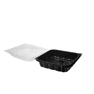 Lesui New Design Double Color PP Microwaveable Restaurant To Go Container With Hinged Lid