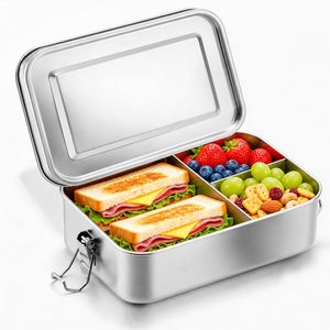 Boîte à lunch bento durable et étanche à 3 compartiments, préservation de la fraîcheur, boîte à lunch isotherme, pour enfants et adultes, compatible micro-ondes - Product Image 1