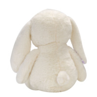 Peluche Lapin Blanc Doux avec Oreilles Longues et Intérieur Violette à Carreaux, Cadeau pour Enfants