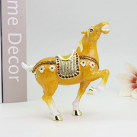 Boîte à Bijoux en Métal Peinte à la Main en Gros, Figurines Émaillées Articulées pour la Décoration Intérieure