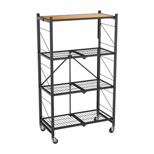 4-Tier Folding Shelf Kitchen Storage Oven Microwavable Rack Toy Shelf Displayracks Storage Holders & Racks