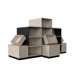 Présentoir à vin autoportant en bois, grande capacité, design amovible, durable et écologique pour supermarché - Product Image 2