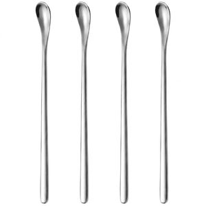 Agitateurs à cocktail en acier inoxydable, long manche, mini cuillère à mélanger en métal - Product Image 1