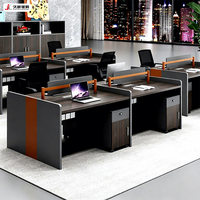 Estación de Trabajo Moderna JIUSHUN, Mesa Modular para 2 o 4 Personas, Escritorio de Oficina con Partición y Gabinete de Almacenamiento