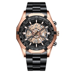 Montre décontractée pour homme BINBOND 033 en acier inoxydable de qualité supérieure, luxe, lumineuse, affichage de la date, montre sport pour poignet - Product Image 1
