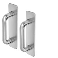 Poignée et bouton adhésifs fonctionnels en plastique argenté sans perçage pour armoire de cuisine et porte en verre