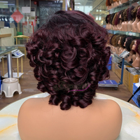 T1B99J Libérez votre diva intérieur avec cette perruque en cheveux humains de haute qualité, sans colle, avec fermeture 5x5 et boucles rebondissantes de 12 pouces
