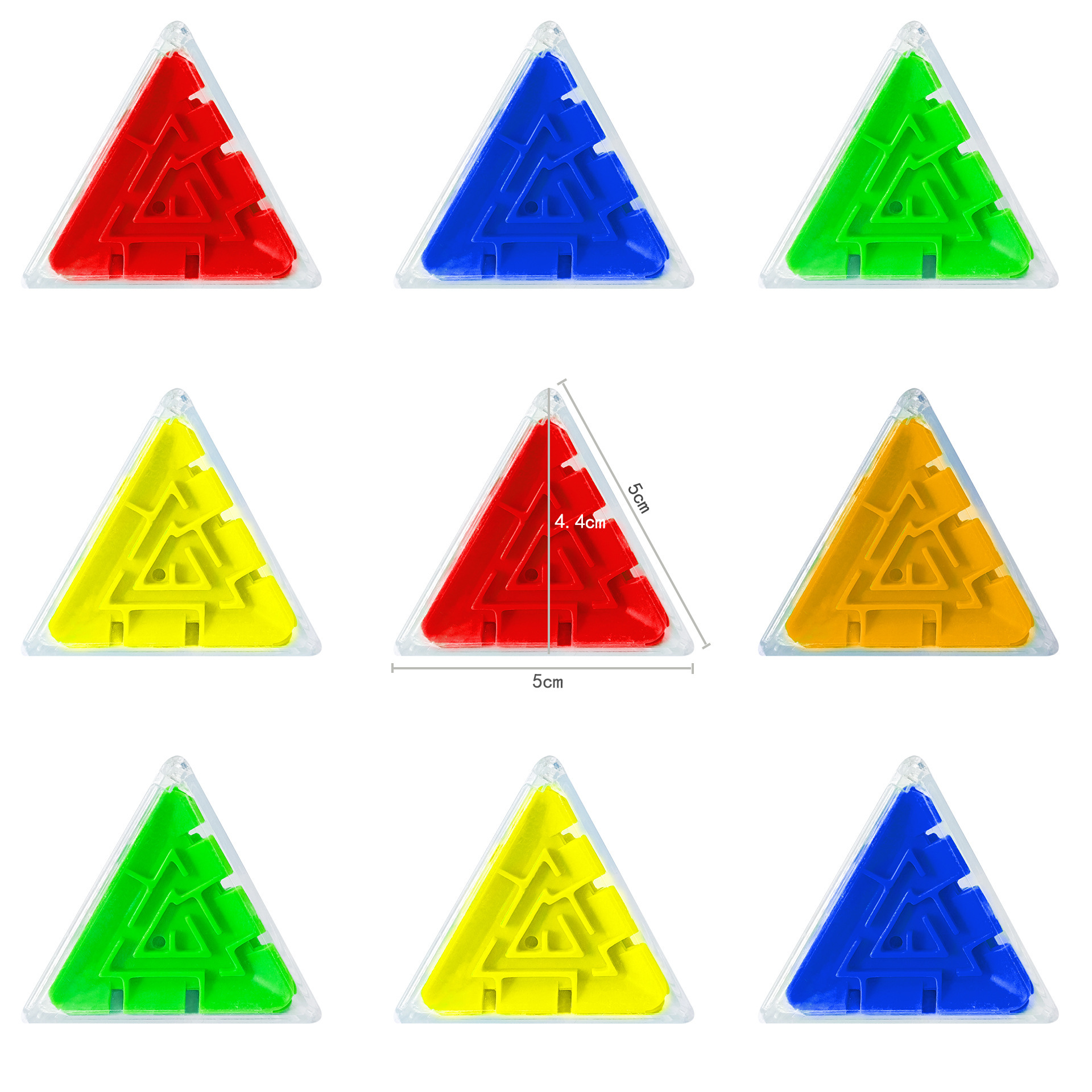 Laberinto piramidal de 5 cm, colores mixtos, 10.7 g.
