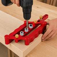 Kit de gabarit de perçage en aluminium LONSLEY 13 pièces, douilles de perçage réglables 6, 8, 10 mm, 17-50 mm pour le travail du bois