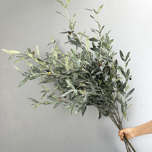<span class=keywords><strong>Prix</strong></span> de gros, verdure artificielle, feuilles d'<span class=keywords><strong>olivier</strong></span> en soie, branche à longue <span class=keywords><strong>tige</strong></span> avec fruits, 113 cm, pour vase de maison, décoration de fête d'anniversaire - Product Image 1