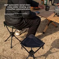 Chaise pliante légère rotative à 360 degrés, tabouret triangulaire en acier au carbone Oxford pour camping, extérieur, moto, pique-nique