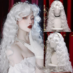 วิกผมผู้หญิง ยี่ห้อ Gypsy Rose สีขาวฟูฟ่อง วิกผมยาวสไตล์วินเทจ โลลิต้า ทำจากไหมทนความร้อนสูง แบบม้วน  <span class=keywords><strong>ทรง</strong></span> COS ผลิตด้วยเครื่องจักร - Product Image 2