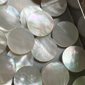 50 ชิ้น/ล็อต แผ่นมุกเปลือกหอยขนาด 15 มม. หินมุกเปลือกหอยแบบแบนสองด้าน - Product Image 2