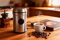 Machine à café électrique portable en acier inoxydable avec broyeur à meules, machine à café automatique à dosettes, capacité 60g, pour usage domestique